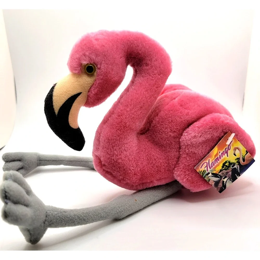 Vintage Flamingo Brand Flamingo Plush 11" Pink Stuffed Animal Long Legs - Picture 1 of 9
